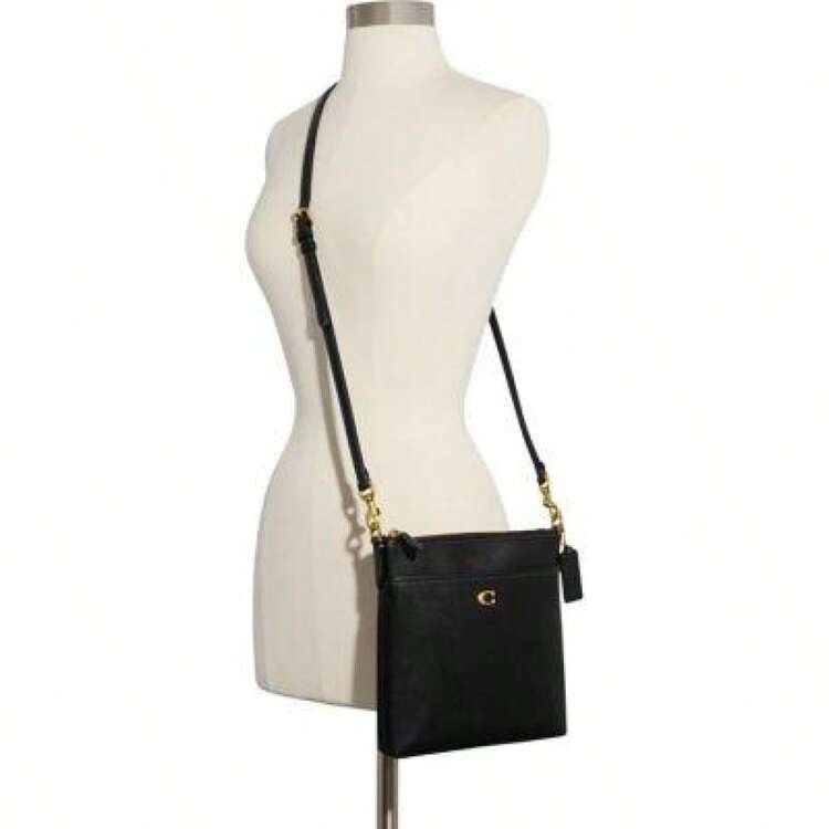 Coach Crossgrain Leather Kitt Crossbody Bag - B4/BLACK - View 5
