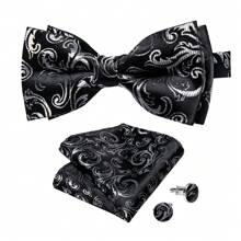 婚礼男士领结 预领结 手帕 袖扣 舞会派对图案 3 件/套 - 彩色 - 查看 2