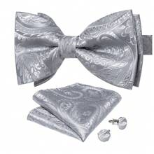 婚礼男士领结 预领结 手帕 袖扣 舞会派对图案 3 件/套 - 彩色 - 查看 6