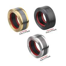 汽车侧裙保护贴 - 自粘式碳纤维纹理防撞橡胶条，用于遮盖锈迹和划痕，完美融合时尚与爱车风格。可选颜色：黑色 2 米/金色 2 米/银色 2 米