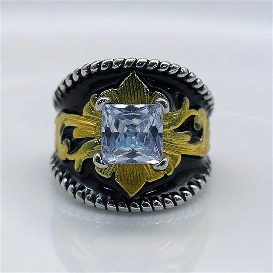 Bague De Cravate Carrée Argentée Avec Strass - Fermoir Élégant Pour Homme - Mariage, Cérémonie, Cadeau