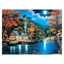1 قطعة لوحة الماس 5D اصنعها بنفسك مناظر شاطئ البحر وشجرة جوز الهند المكتملة مربع أو دائري تجميع الماس شلال المشهد الجبلي للبالغين مناسب للمبتدئين ديكور المنزل
