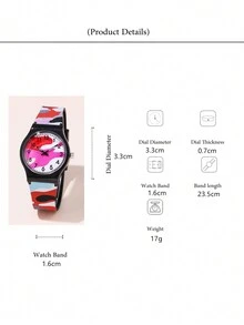 Reloj de cuarzo deportivo de moda y sencillo con diseño de camuflaje para estudiantes - Rojo - Ver 4