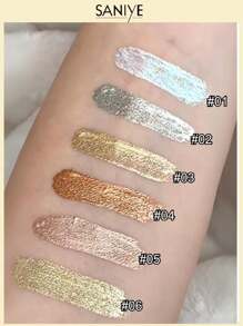 SANIYE R9043 Sombra líquida con glitter ,Sombras Líquidas Para Ojos 6 colores , Brillante Con Brillantina, Sombras Metálicas Pigmentadas De Gran Brillo Duraderas, Duración Prolongada Y Sombras Diamantes Brillantes De Larga Duración Para Maquillaje De Ojos - 02 - Ver 5