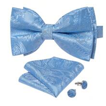 婚礼男士领结 预领结 手帕 袖扣 舞会派对图案 3 件/套 - 彩色 - 查看 4