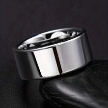 1 Piece Of Exquisite And Fashionable Stainless Steel Ring With A Smooth Surface Width Of 8mm For Men, Featuring A Domineering Thumb And Personalized Student Bracelet