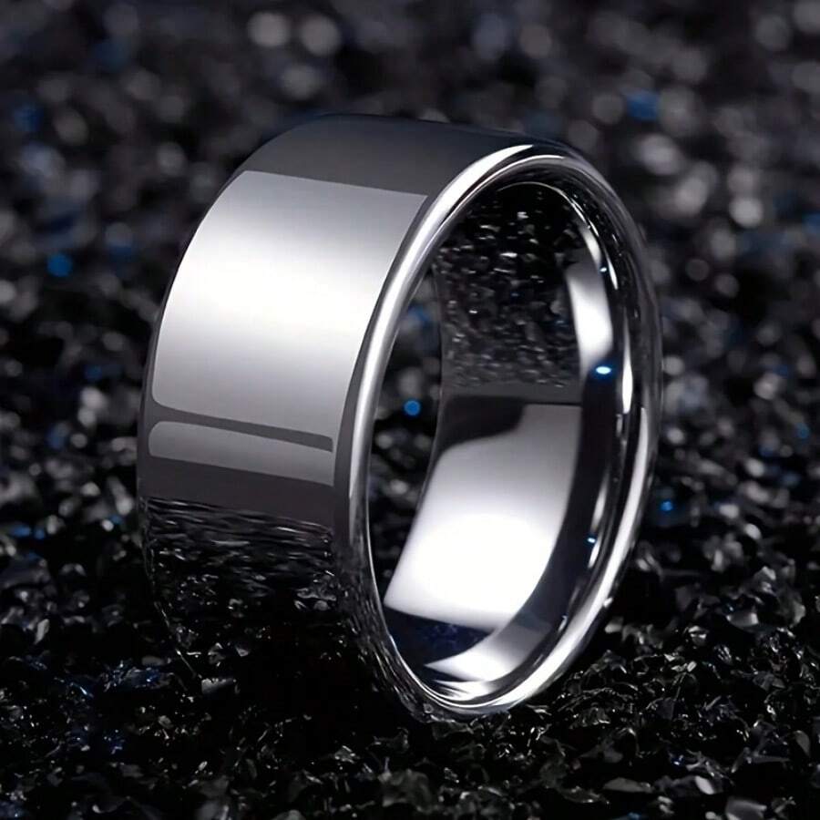 1 Piece Of Exquisite And Fashionable Stainless Steel Ring With A Smooth Surface Width Of 8mm For Men, Featuring A Domineering Thumb And Personalized Student Bracelet