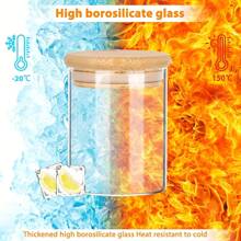 12PCS Spice Storage Jar With Label And Stylus, Cookie Jar, Kitchen Spice Storage, Organizer Empty Glass Jar, Bamboo Lid Sealed Candy Jar - 12PCS - 查看 5