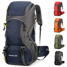 50L Hiking Backpack Men/Women Camping Backpack With Rain Cover Outdoor Travel Bag 50L Military Tactical Army Backpack Rucksack Hiking Camping Trekking Outdoor Bag - 藏蓝色 - 查看 5