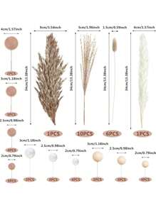 50 件波西米亚风格蛋糕装饰迷你球蛋糕装饰，适合波西米亚风格家庭婚礼母亲节洗礼生日派对优雅浪漫蛋糕装饰（白色卡其色浅棕色），圣诞节 - 卡其棕 - 查看 2