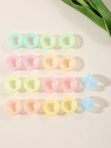 18 chiếc Đồng hồ đo tai silicon siêu mỏng 9mm phát sáng trong bóng tối, Nút tai cáng để đeo hàng ngày & Quà tặng lễ hội - Bộ khuếch đại tai loa siêu mỏng - Xem 1