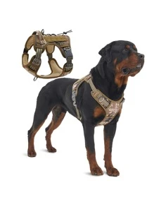 Arnés táctico para perros grandes, sin tirones, ajustable, reflectante, para trabajos, entrenamiento y control fácil, chaleco militar para mascotas - Granate - Ver 1