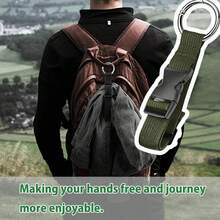 1入便攜式黑色尼龍行李帶固定器手提包夾野外攀登配件行李額外綁帶夾披風固定器，重型行李綁帶，隨身携帶行李、手提行李、行李箱綁帶皮帶旅行用品 - 彩色 - 查看 8
