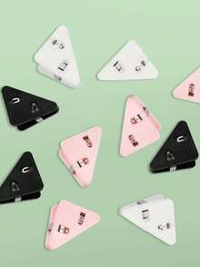 10入組轉角夾辦公用品書夾紙夾亞克力PP夾保存文件和帳單 - 三角夾 - 查看 2