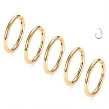 ADYJELY 5 件/套 鼻环圈 316L 医用钢防过敏铰链环软骨耳环 16G 18G 唇环、环形圈 耳屏隔穿孔海螺耳甲圈耳环黑色耳垂耳环、肚环乳头环 6mm 8mm 10mm 男女身体穿孔首饰 - 5pcs/Set - 查看 14