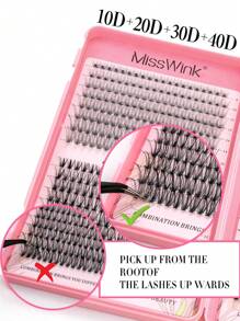 Miss Wink 640簇自然柔软10D 20D 30D 40D超大容量混合8-16mm 0.07mm C卷蓬松浓密假睫毛，DIY手工睫毛嫁接，卡通日常妆容假睫毛，全新升级礼盒装睫毛簇，睫毛簇，单根假睫毛，睫毛，假睫毛 - C - 查看 7