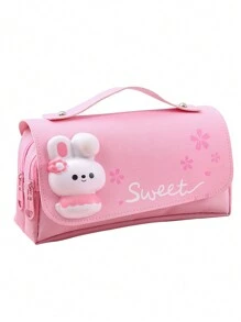 Large Capacity Portable Pencil Case, Pressure-Relieving Pencil Bag For Students, Girls' Triple-Layer Fresh Stationery Pouch - Multicolor - View 14