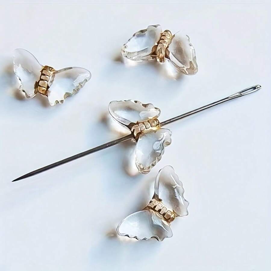 30pcs Unique Transparent Golden Butterfly Beads For Handmade Jewelry Making And DIY Crafts - 1 - View 1