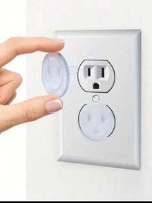 10 件装标准插座保护盖，透明电源插座安全盖，用于婴儿和儿童保护 - 彩色 - 查看 1