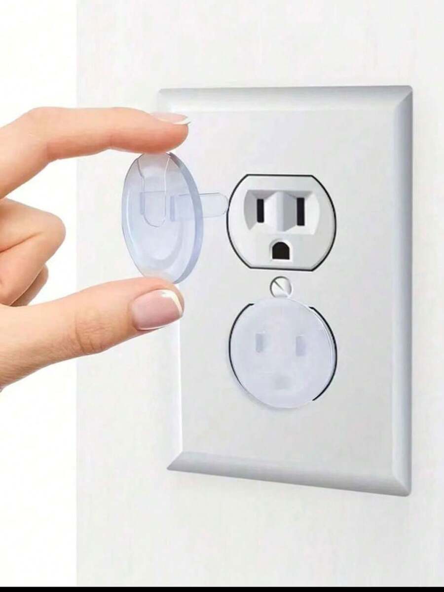 10 件装标准插座保护盖，透明电源插座安全盖，用于婴儿和儿童保护 - 彩色 - 查看 1
