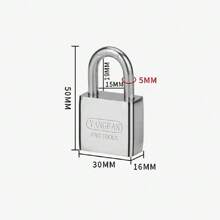 Solid Padlock With Key, Thickened Durable Padlock, Single Open Lock For Higher Security, Safety Lock Suitable For Home Cabinets, School/Gym Lockers, Doors, Fences And More Scenarios - Silver - View 10