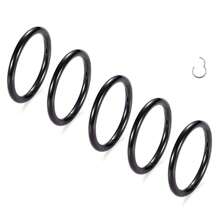 ADYJELY 5 件/套 鼻环圈 316L 医用钢防过敏铰链环软骨耳环 16G 18G 唇环、环形圈 耳屏隔穿孔海螺耳甲圈耳环黑色耳垂耳环、肚环乳头环 6mm 8mm 10mm 男女身体穿孔首饰 - 5pcs/Set - 查看 23