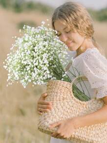 10 Ramos/4 Piezas/1 Pieza Flores artificiales de Gypsophila, Flores de Gypsophila blancas falsas, Flores de Gypsophila de tacto real para decoración de boda, fiesta, hogar y jardín, Día de San Valentín, regalo, regalos, cumpleaños, graduación - Blanco - Ver 6
