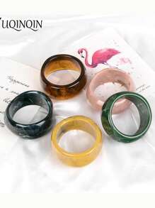 1pc Asymmetrical Wide Resin Bracelet For Women, Fashionable And Versatile