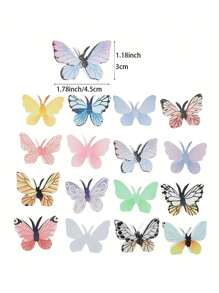 72pcs, Colorful Edible Butterfly Cake Toppers For Weddings, Birthdays -Wafer Paper Cupcake Decorations For Food Decoration And Party Supplies - Multicolor - View 11