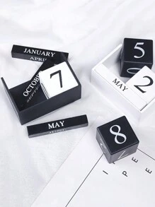 1 Mini Wooden Small Calendar Number Letter Ornament DIY Home Decoration Room Desktop Decoration Desk Calendar Props Decoration Office Desktop Decoration Random Numbers And Letters Best Gifts Birthday Graduation