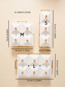 1 Set Snack Plate Tray Set, Snack, Candy, Dried Fruit, Cookie Storage Set, Wedding & Holiday Decorative Tray Set - Beige - View 2