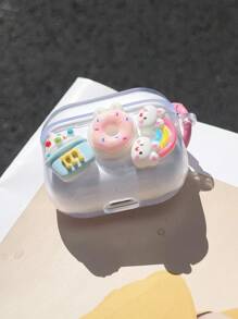 1 Funda protectora Bluetooth tipo concha con diseño lindo de conejito, helado y donut de verano compatible con Airpods 1/2/3/4/Pro/Pro2