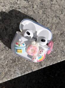 1 Funda protectora Bluetooth tipo concha con diseño lindo de conejito, helado y donut de verano compatible con Airpods 1/2/3/4/Pro/Pro2