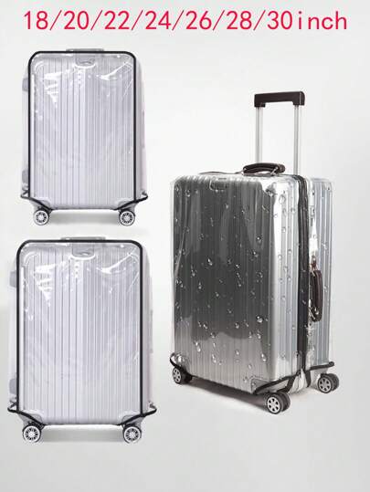 1pc PVC Detachable Universal Super Transparent Luggage Cover, Luggage Cover, Travel Luggage Dust Cover, Travel Luggage Protection Cover, And Wheeled Luggage Cover Luggage Covers Suitcase Protective Cover For Holiday For Vacation Travel Essentials Travel Accessories Bag For School School Accessories School Stuff