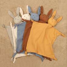 1pc Baby Soft Plain & Printed Rabbit Design Pat Towel - Multicolor - View 11