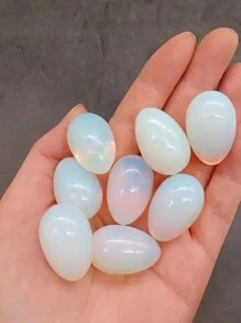 5/10/15/25pcs Polished Opal Egg Stone Relief Egg Fresh And Simple Cute Desktop Planter Ornaments Holiday Birthday Decorations Jewelry Accessories Making