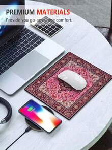 Pink Vintage  Rug Rectangular Mouse Pad - Soft, Smooth,  - Ideal For Office And Desk Use - Minimalist Style Perfect For Coasters - Ideal Gift - Multicolor - View 11