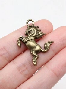 10 piezas/bolsa 32x24mm (1.26x0.94 pulgadas) 4 colores Colgantes con forma de caballo para hacer llaveros, pulseras, pendientes, collares y joyería DIY
