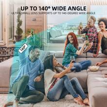 Câmera Wifi Mini HD, Visão Noturna, Detecção de Movimento, Monitoramento Remoto, Ângulo Amplo de 140°, Micro Configuração DIY, Visão Noturna (Sem Luz Visível)