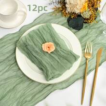 6/12/18/24/30 Pieces Purple Gauze Cheese Cloth Napkins, Multi-Color Optional Cheese Cloth Napkins Bali Cheese Cloth Napkins, Rustic Bohemian Lavender Napkins, Lavender Napkins For Family Dinners, Restaurants, Wedding Receptions, Dinners, Holiday Parties, Table Decorations