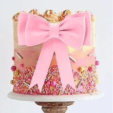 1 pieza Decoración grande de lazo rosa para tarta de cumpleaños para mujeres, decoración de tarta con lazo de espuma EVA, decoración de tarta de princesa, decoración de tarta de boda, kit de decoración de tarta, decoración de tarta con lazos rosas, suministros para fiesta de ducha - Multicolor - Ver 2