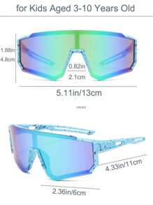 1 件彩色儿童骑行眼镜，适合 3-10 岁儿童，户外运动眼镜，大号彩色镜框 - 送给孩子的完美礼物 - 兒童 - 查看 4