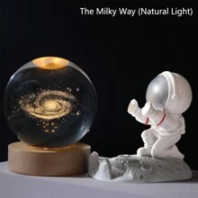 1 个 LED 水晶球夜灯,USB 供电发光装饰水晶球,创意办公桌配件,节日、生日、万圣节的完美礼物 - 水晶球內雕發光小夜燈 - 查看 24