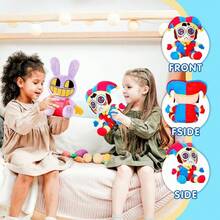 NEWKIBOU Amazing Digitals Circus Peluche de Juguete, 2 Piezas Digital Circus Peluche Muñeca, Juguete De Payaso De Peluche, Circo Digital Plushie, Digital Circus Plush Toy, Regalos para Niños y Niñas,Kit 2 Muñecos De Peluche El Asombroso Circo Digital, Lindo Dibujo Animado De Peluche Juguetes De Colección Para Niños Niñas (25cm/9.8in) - 2 piezas - Ver 2