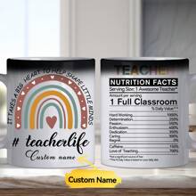1 PC Custom Mug Cafe Personalized Coffee Mug - Design Custom Mug, Customize Teacher Name Novelty Heat Induction Magic Color Changing Mug Gift Tea Cup Suitable For Graduation Season Teacher's Day Gift Memorial Mug For Teachers 11 Oz.