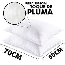 Kit 6 Comfort Line Percale Pillows 100% Cotton - 白色 - 查看 3