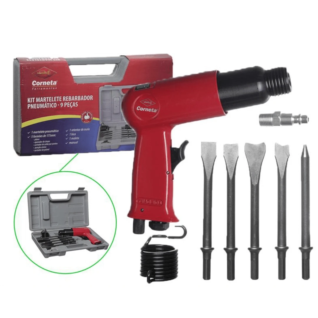Kit With 9 Pieces Pneumatic Breaker Drill Hammer - 灰色 - 查看 1