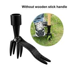 1 Piece/Grandpa's Weeder - Original Long-Handled Vertical Weeding Tool - Designed With Real Bamboo And 4-Prong Steel Head - Easily Removes Weeds With Sparse Bending, Pulling Or Kneeling,Garden Tools, Gardening Tools For Garden - Black - View 4