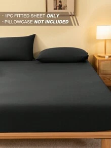 1 Stück festes schwarzes Spannbetttuch, Bettwäsche, Bettüberwurf, Matratzenschoner, Matratzenbezug für Bett, weich und atmungsaktiv, für alle Bettgrößen - Einzelbett, Doppelbett, Kingsize, Queensize, Baumwolle, knitterarm, besser für den Schlaf, maschinenwaschbar, ideal als Ostergeschenk, Muttertagsgeschenk, perfekt für Feiertage, maschinenwaschbar