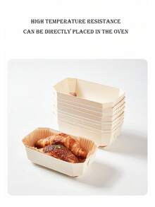 High-End Disposable Wooden Toast Box, Boat-Shaped Wooden Box For Baking Bread, Cake, And Other Pastries, 5pcs/Set - Multicolor - View 4